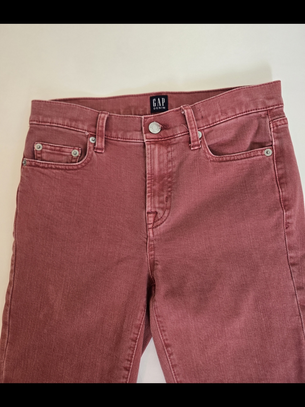 GAP High-Rise  Skinny Jeans in Dusty Rose - Frayed Ankle- 4th Of July! Women 25R - Picture 2 of 16
